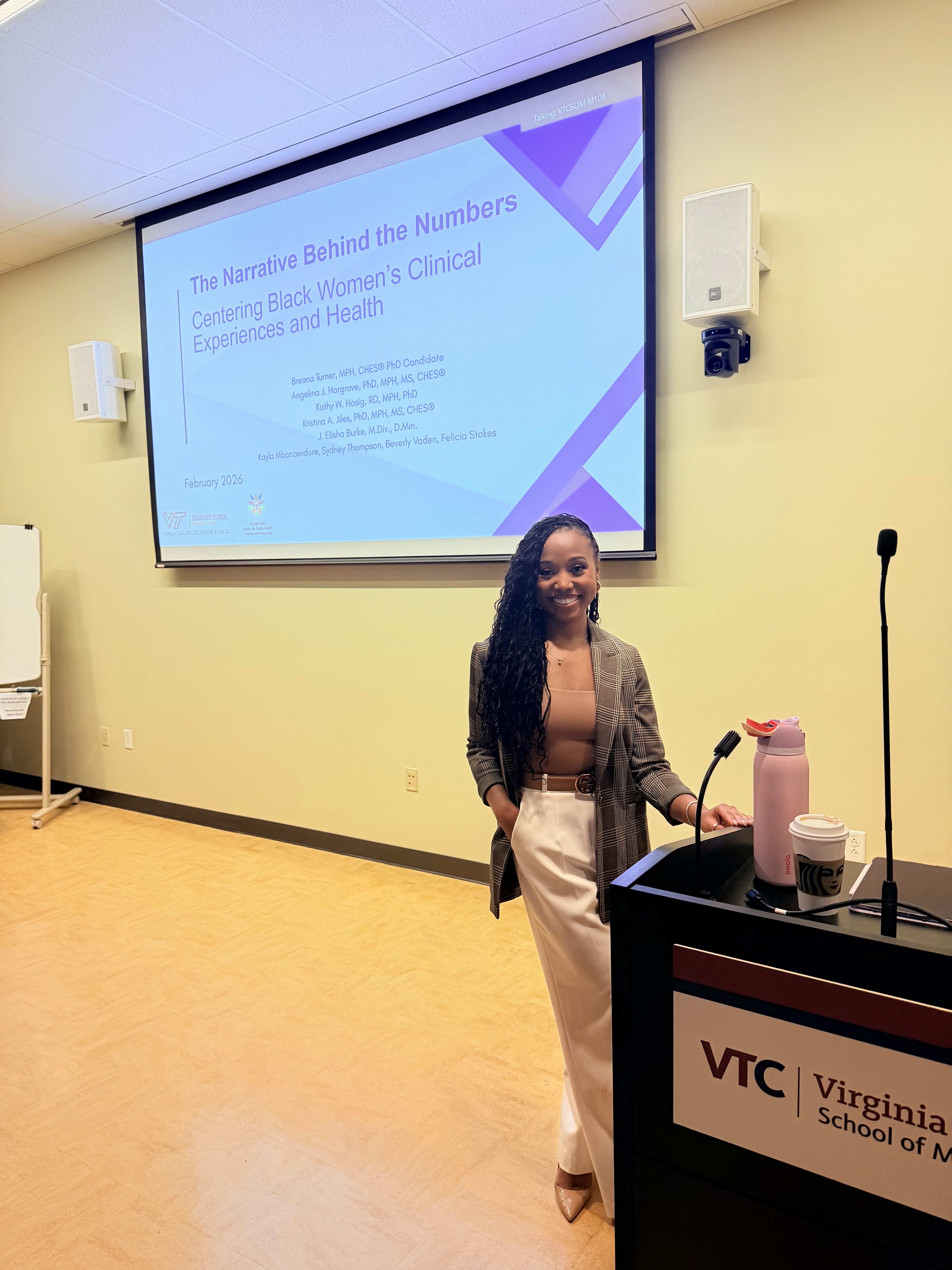 Dr. Breana Turner presenting research at Virginia Tech