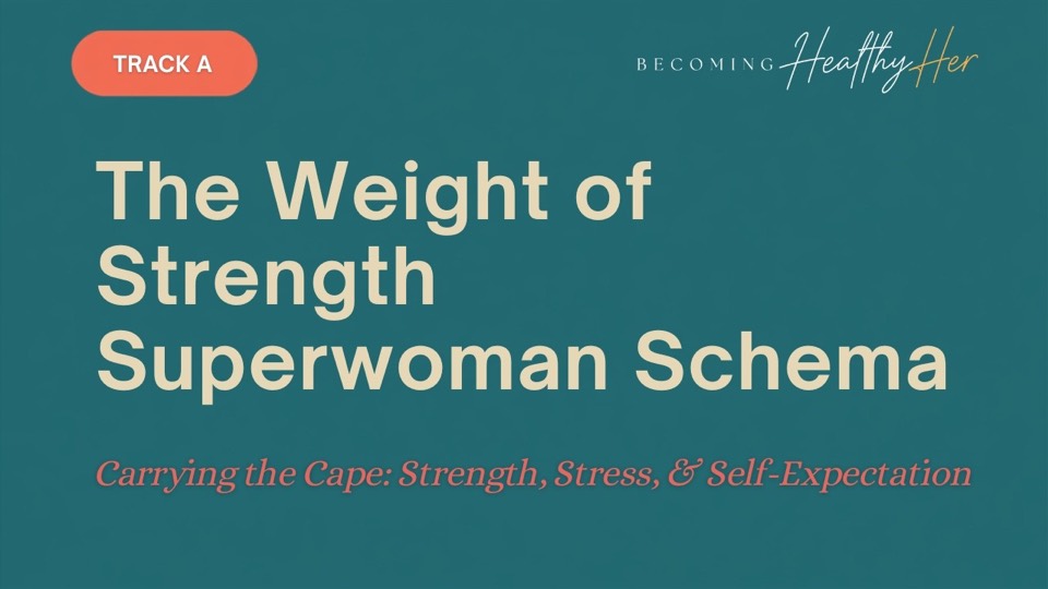Title card: The Weight of Strength, Superwoman Schema